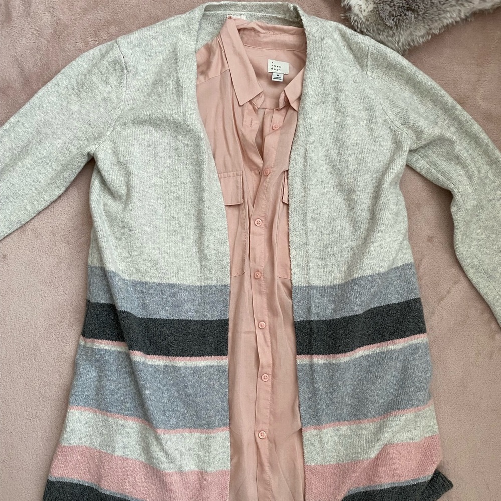 SOLD. A New Day Cardigan + button down blouse